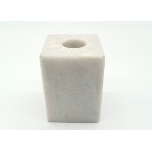 Square Stone Pillar Candle Holders Polished Finish Surface Moisture Resistant