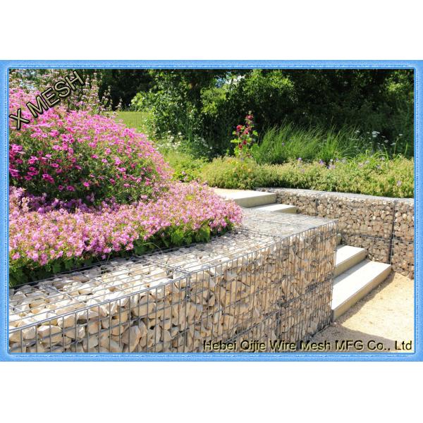 5mm Wire Gauge Welded Gabion Baskets Silver Galfan For Architectural Cladding