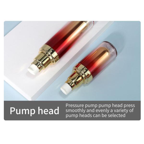 Red Gold Gradient Plastic Cosmetic Bottles 50g Cream Jar Sphere Shape Acrylic Collar Material