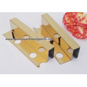 Box Section Stainless Steel Tile Trim , Square Edge Interior Decorative Profile For Tile Edge