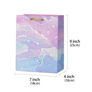 Designer Folding Glossy Shopping Paper Bag With Ribbon Handle and Gravure