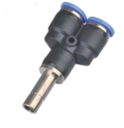White / Black Pneumatic Tube Fittings PWJ Three Way Y Tee Die - Down Plug - In