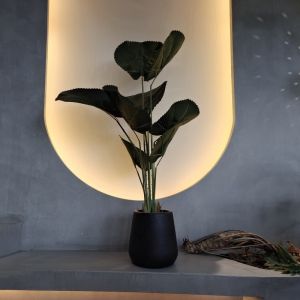 Realistic Artificial Fan Palm Tree with Natural Green Foliage