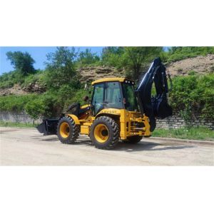 4 Wheels Steering 388H Backhoe Loader with Split Bucket in Jamaica
