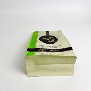 Custom Printed Laminated Flat Bottom Coffee Bean Pouch With Valve