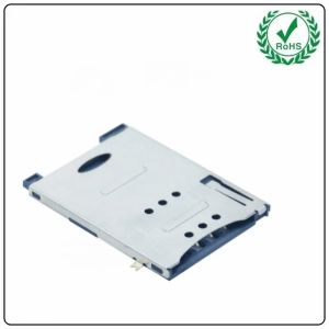 Mobile Phone 6 Pin Sim Card Adapter Push Push SMT SMD Type With Tray