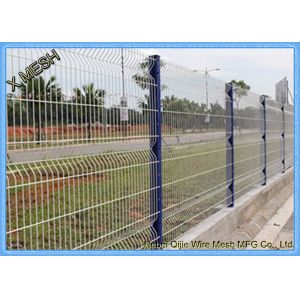 Beautiful PVC Coated 3D Curved Metal Fence Green Wire Mesh Fencing For Highway
