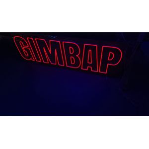 Custom gimbap neon sign restaurant The Sushi Spinnery wall lighting deco