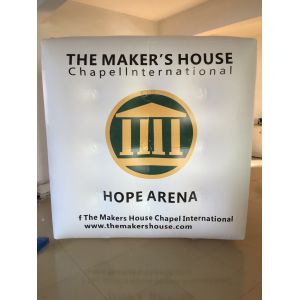 Fireproof White Cube Inflatable Helium Balloons PVC Material Full Digital