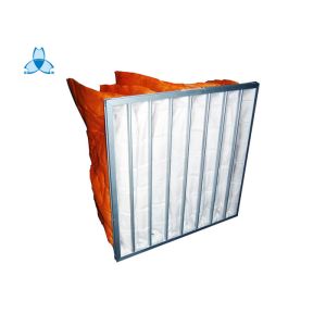 China Industrial Orange Pocket Air Filter High Dirty Capacity With EVA Or Silica Rubber Gasket on sale