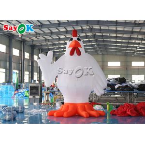 Festival Party Decor White Inflatable Cartoon Characters 13ft Animal Chicken
