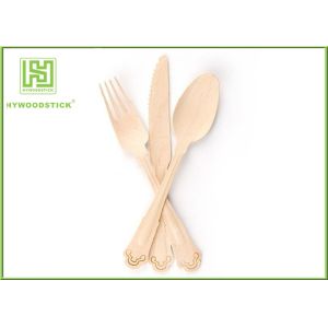 Smooth Surface Disposable Wooden Utensils , Bamboo Disposable Flatware For