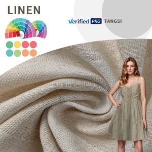 Cheap Factory Wholesale Custom Cheap Price Viscose Organic Linen Fabric Natural Eco-friendly Woven for Garment Dress Yarn Dyed Plain for sale