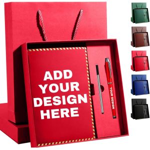 Notebook Pen Business Gift Set Luxury Notebook Gift Set A5 100 Sheets Waterproof PU Cover With Thermal Binding Open Flat Design And Custom Logo