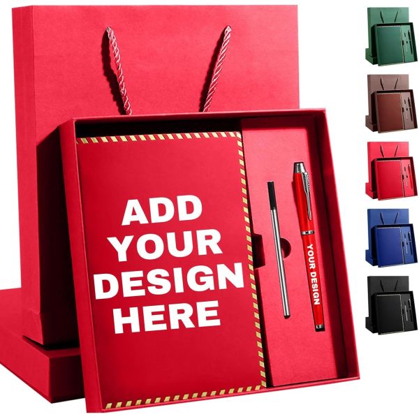 Quality Notebook Pen Business Gift Set Luxury Notebook Gift Set A5 100 Sheets Waterproof PU Cover With Thermal Binding Open Flat Design And Custom Logo wholesale