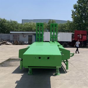 3-Axle 60t Dump Semi-Trailer with Hydraulic Ramp Low Bed Trailer and 4/5/6mm