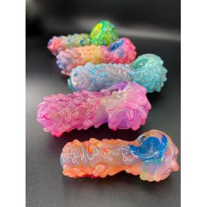 China Rosilicate Glass Hand Pipes Inflated Tobacco Glass Smoking Bong 4 Inches Mini on sale