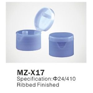 China Φ24/410 PP/PET round flip top cap for cosmetic plastic bottle closure,ribbed finished on sale