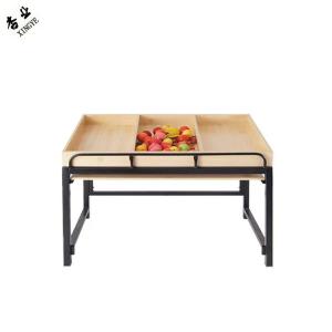 China Wood Fruit And Vegetables Display Rack Multi Functional Double Sided on sale