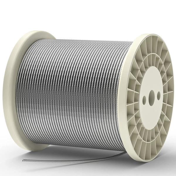 Quality Stainless Steel Aircraft Cable T316 7x7 Steel Cable Ropes for Decking Railing System 7*7 1/8" Wire Rope Diameter 1/4 inch wholesale