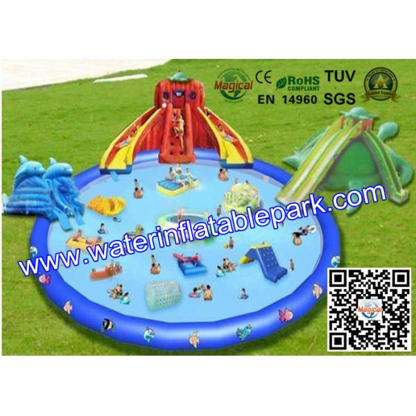 Customized Outdoor Inflatable Water Park for Adults , Inflatable Pool Water