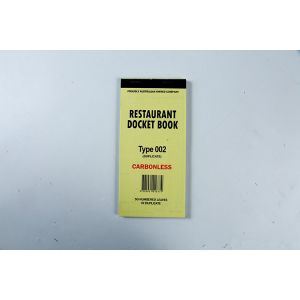 002 Numbered Pages Docket Book / Take Away Docket Book 55ggsm Yellow Cover with