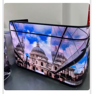 Cabinet table display Elliptical edge Curved led display table