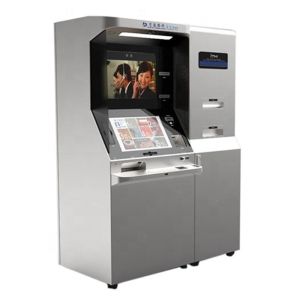 Dual Screen Cash Deposit Kiosk Atm Teller Machine For Money Deposit Withdraw