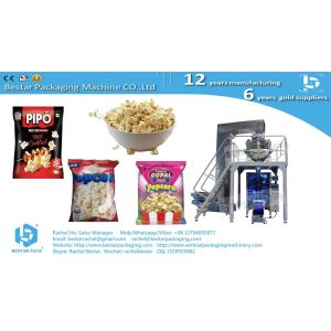 Popcorn snack automatic packaging machine full set stainless steel frame