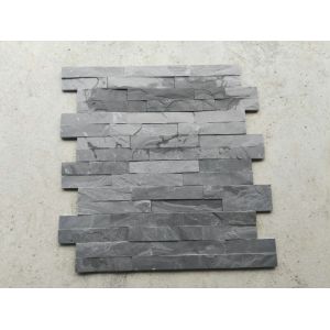 Slate Quartzite Stacked Stone Panels Wall Cladding Black Quartzite Panel