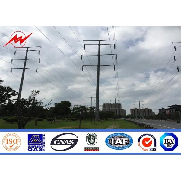 Quality 3 mm Thickness Multi - Pyramidal Galvanized Steel Pole , Electrical Power Poles wholesale