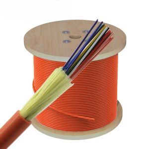 0.9mm Tight Buffer OM1 / OM2 Indoor Optical Fiber Cable Multi Mode GJFJV 12F 24F