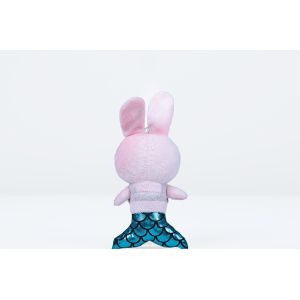 Pink Color Plush Bunny Keychain , Dressup Mermaid Stuffed Bunny Keychain