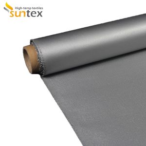 China High Silica Fabrics Fire Proof Silicone Rubber Coated Fiberglass Fabric Cloth on sale