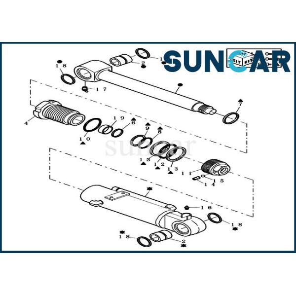 Quality 72280268 Mini Crawler Excavator CX20B CASE Dozer/ Swing Cylinder Replacement Seal Kit wholesale