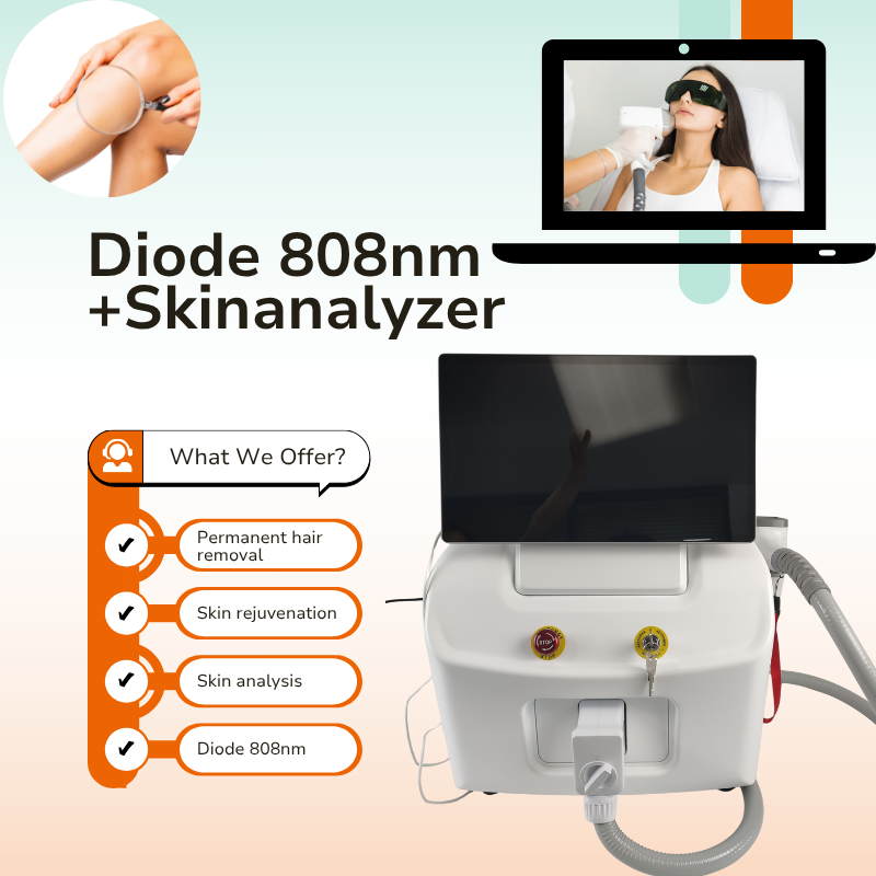 2 in 1 808nm Diode Laser Device with Scalp and Skin Analysis Function TEC