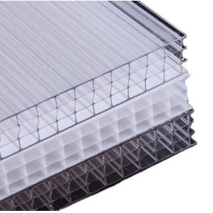 Polycarbonate Plastic Roofing Sheets 2100mm Width Twin Wall PC Hollow Sheet For