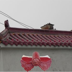 Chinese Architectural Antique Glazed Clay Roof Tiles Ceramic Material Handcraft