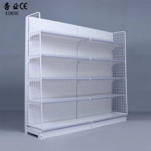 Factory Customized Color Size White gondola shelving supermarket store shelves