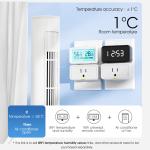 WiFi Indoor Hygrometer & Thermometer Sensor with Backlight, Remote App Control,