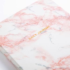 Gold Lettering Writing Journal Notebook A5 Size 120 Pages Elegant Marble Cover