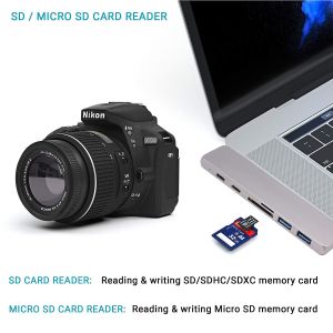 7-in-1 USB C Hub for 2016/2017 MacBook Pro 13” and 15”, Aluminum USB C Adapter