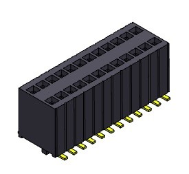 Female Header Connector 1.27mm Dual Row With Pegs SMT Type 2*3PIN To 2*50PIN H=5