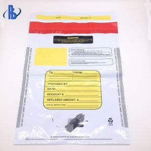 Tamper Evident Security Deposit Bags / Cash Bags With 3 Side Border Seal