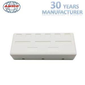 RJ45 CAT5E CAT6 UTP Keystone Jack Surface Mount Box 6 Port White Color