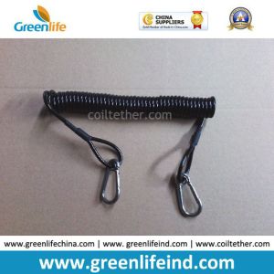 Trasparent Blue Retention Rope W/Rectangle Cabiner&Split Ring