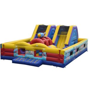 Rocket Inflatable Fun Obstacle Course , Entertainment Obstacle Course