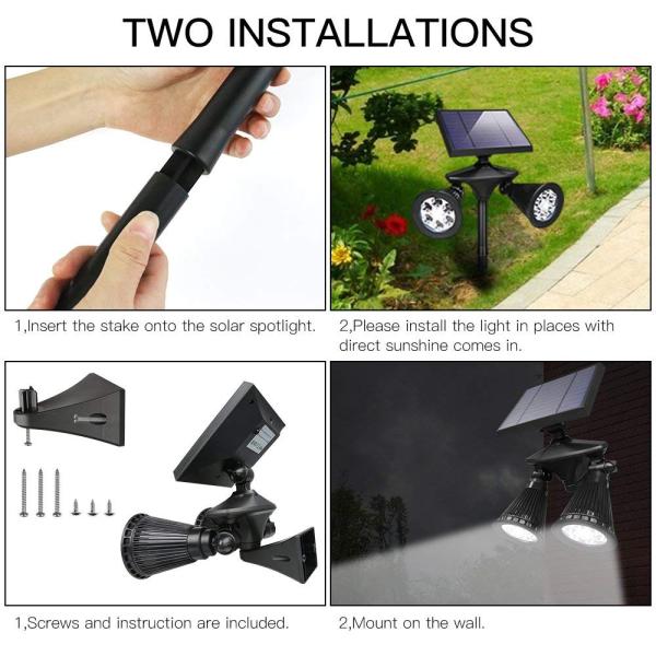 3.7V 45000mAH Solar LED Solar Landscape Spotlights With Motion Sensor