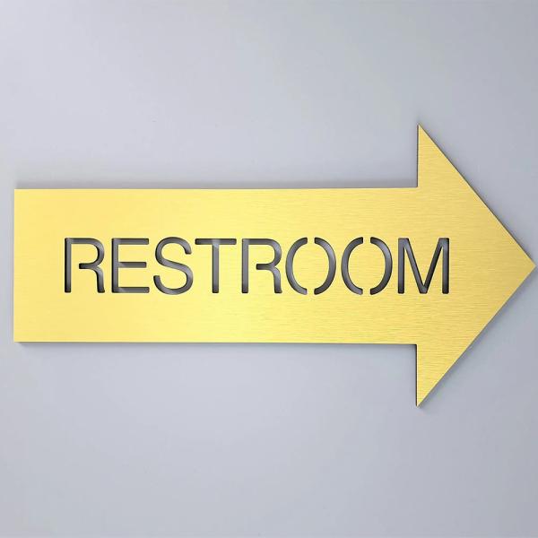 Building Office Washroom Restroom Arrow Sign Rustproof Waterproof