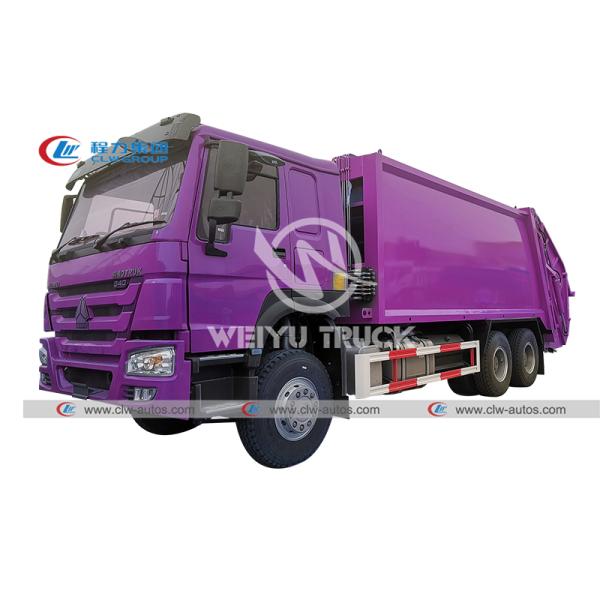 Right Hand Driving HOWO 340HP 18000liters 6*4 Compactor Garbage Rear Loader Truck